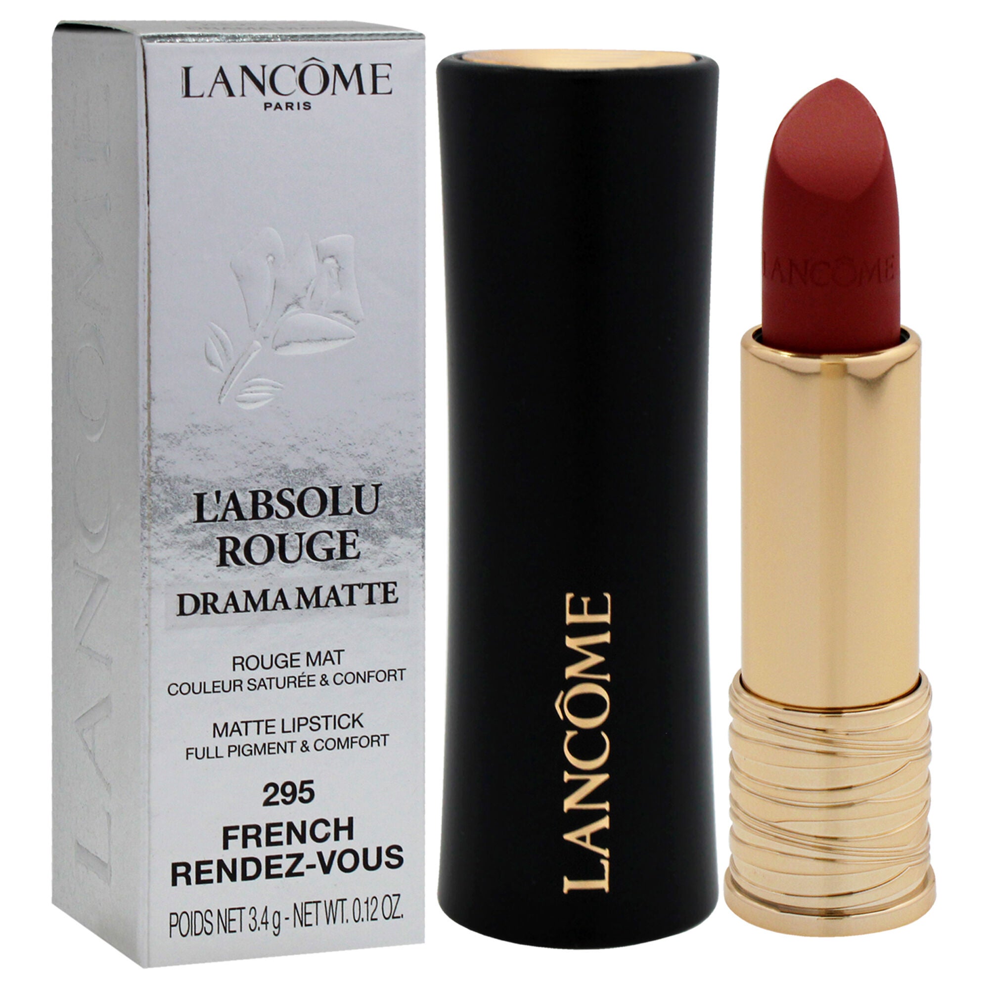 LAbsolu Rouge Drama Matte Lipstick - 295 French Rendezvous by Lancome for Women - 0.12 oz Lipstick, See Description, alternate image number 1
