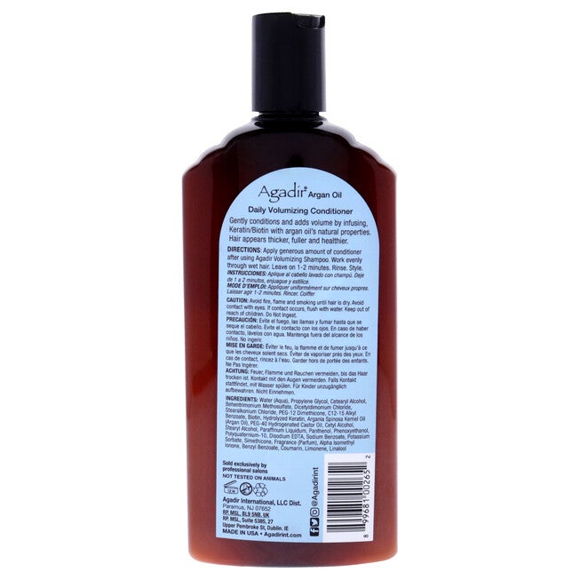 Argan Oil Daily Volumizing Conditioner by Agadir for Unisex - 12.4 oz Conditioner, NA, alternate image number null