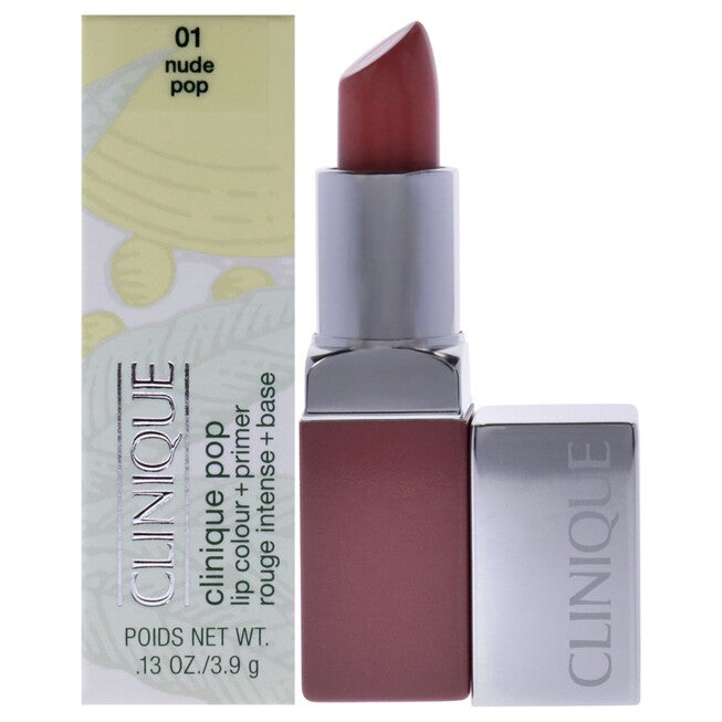 Clinique Pop Lip Colour Plus Primer - 01 Nude Pop by Clinique for Women - 0.13 oz Lipstick, NA, hi-res image number null