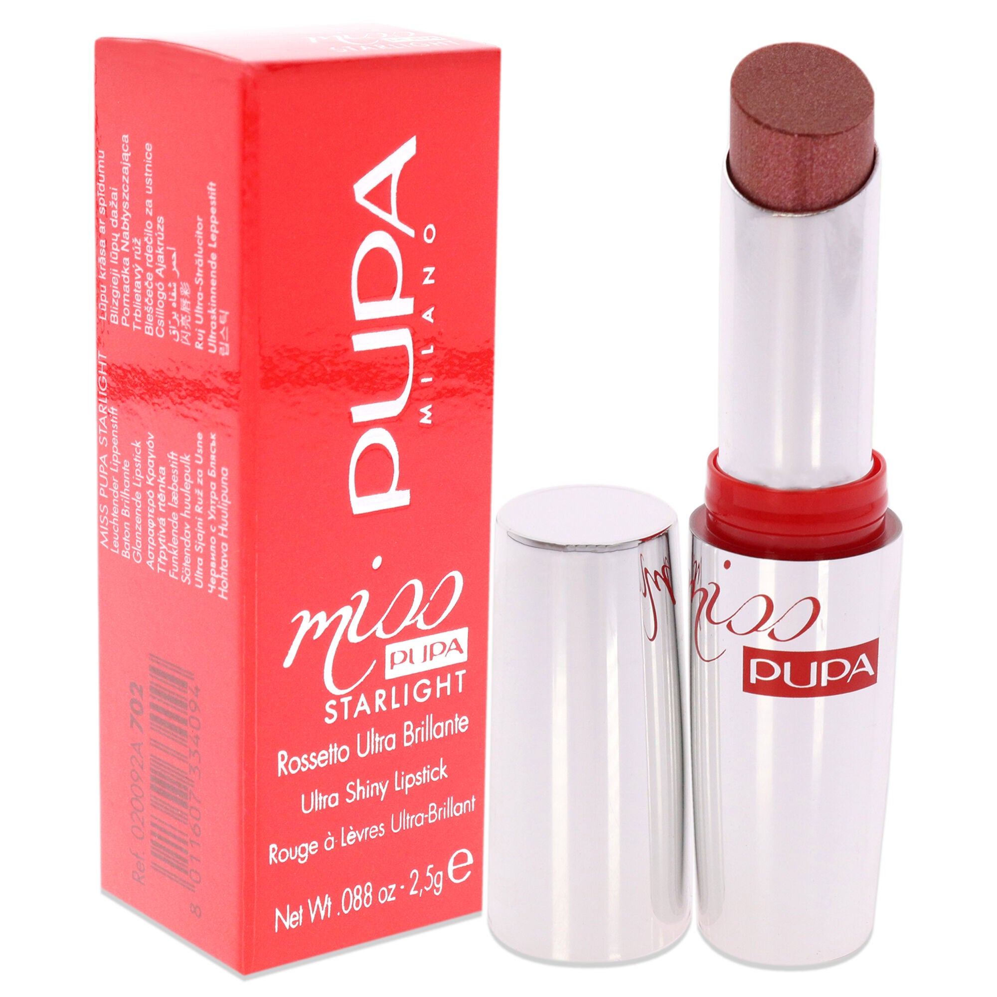 Miss Pupa Starlight Ultra-shiny - 702 Gorgeous Grace by Pupa Milano for Women - 0.88 oz Lipstick, See Description, alternate image number 1