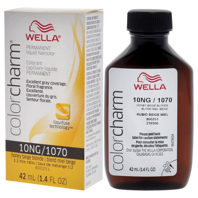 Color Charm Permanent Liquid Hair Color - 1070 10NG Honey Beige Blonde by Wella for Unisex - 1.42 oz Hair Color, NA, alternate image number null