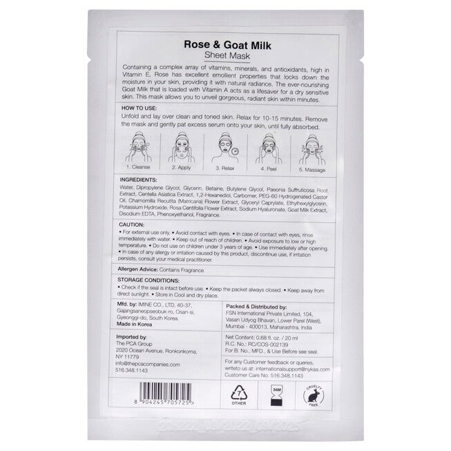 Skin Secrets Sheet Mask - Rose and Goat Milk by Nykaa Naturals for Women - 1 Pc Mask, See Description, alternate image number null