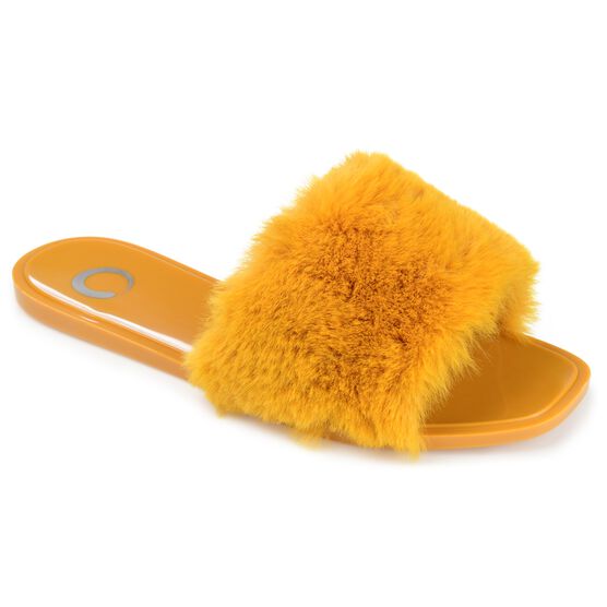 Women's Faux Fur Dusk Slide, Camel, hi-res image number null