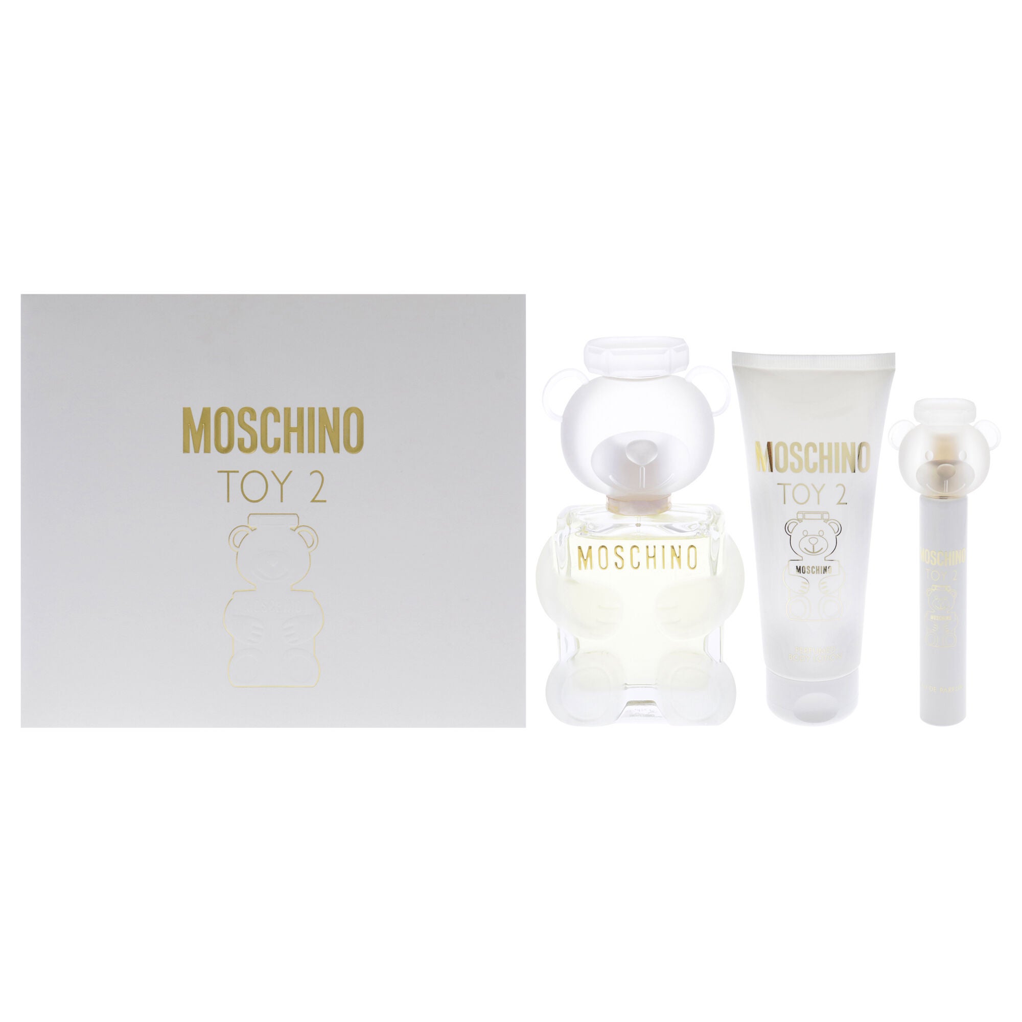 Moschino Toy 2 by Moschino for Women - 3 Pc Gift Set 3.4oz EDP Spray, 0.3oz EDP Spray, 3.4oz Body Lotion, See Description, hi-res image number 0