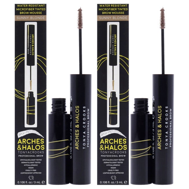 Microfiber Tinted Brow Mousse - Sunny Blonde by Arches and Halos for Women - 0.106 oz Mousse - Pack of 2, NA, hi-res image number null