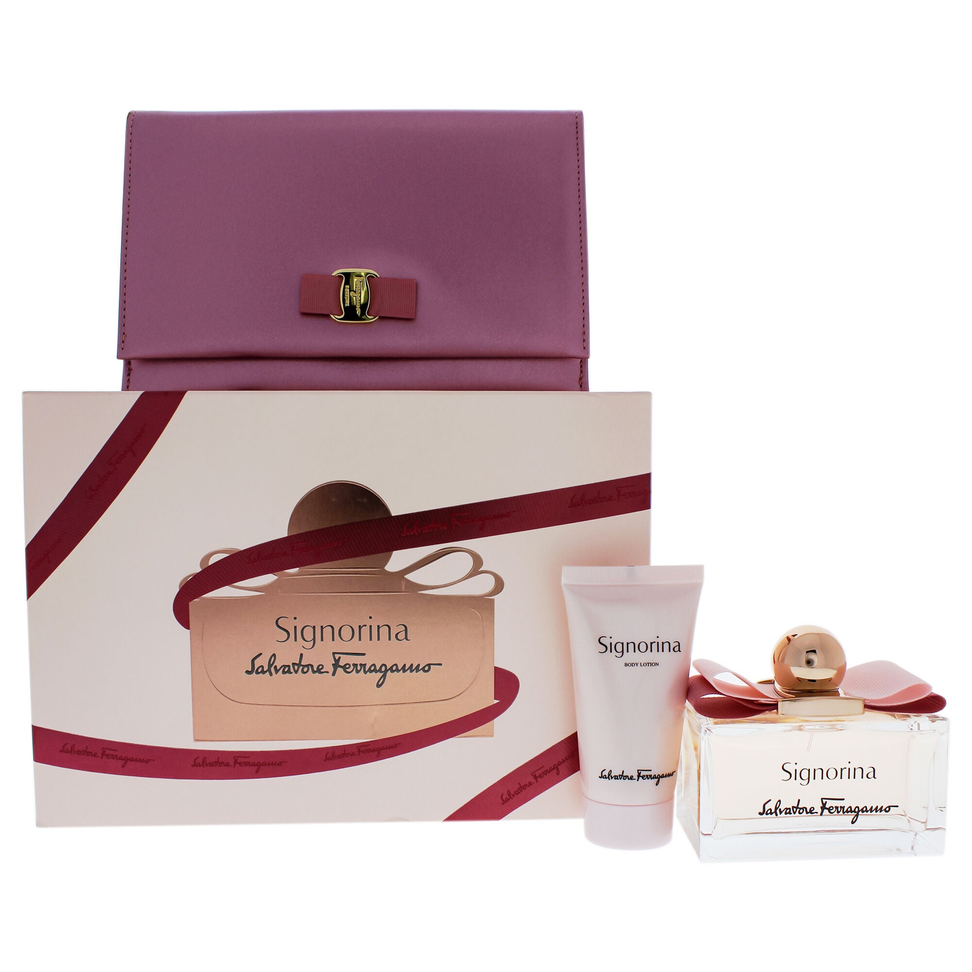 Signorina by Salvatore Ferragamo for Women - 3 Pc Gift Set 3.4oz EDP Spray, 1.7oz Body Lotion, Travel Pouch, See Description, hi-res image number 0