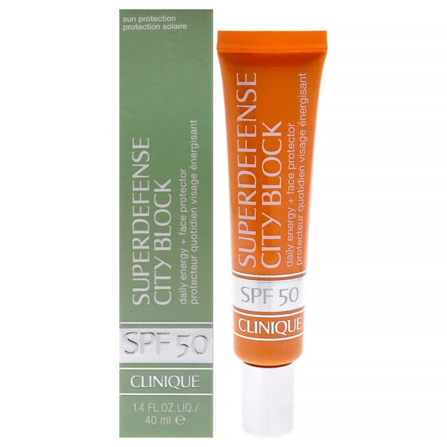 Superdefense City Block Daily Energy plus Face Protector SPF 50 by Clinique for Women - 1.4 oz Sunscreen, See Description, hi-res image number 0