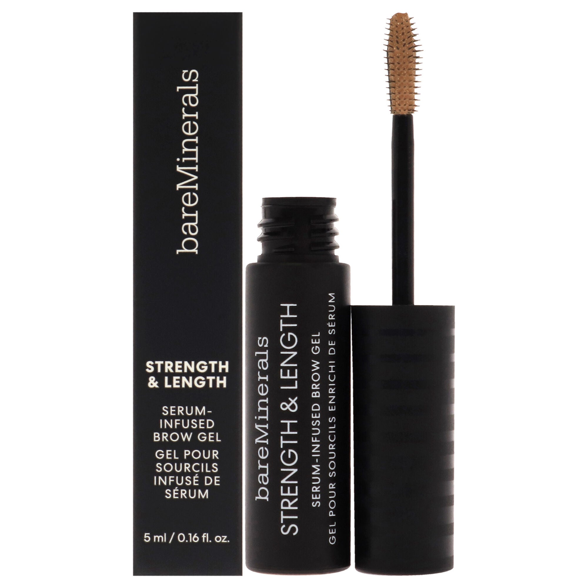 Strength and Length Serum-Infused Brow Gel - Honey by bareMinerals for Women - 0.16 oz Brow Gel, See Description, hi-res image number 0