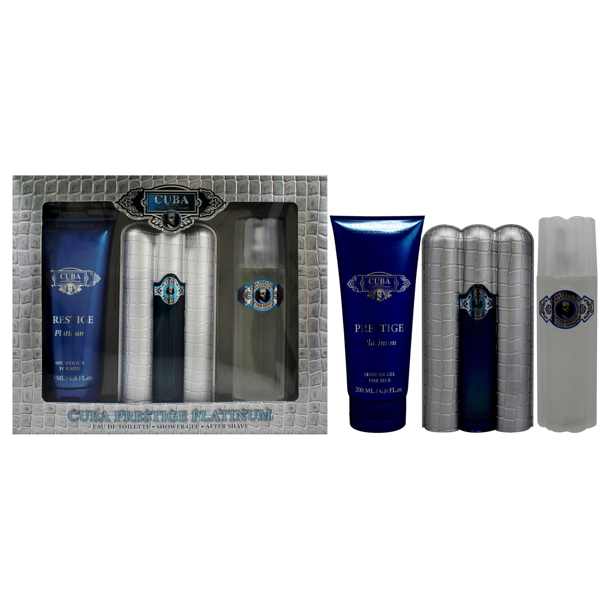 Cuba Prestige Black by Cuba, 3 Piece Gift Set for Men