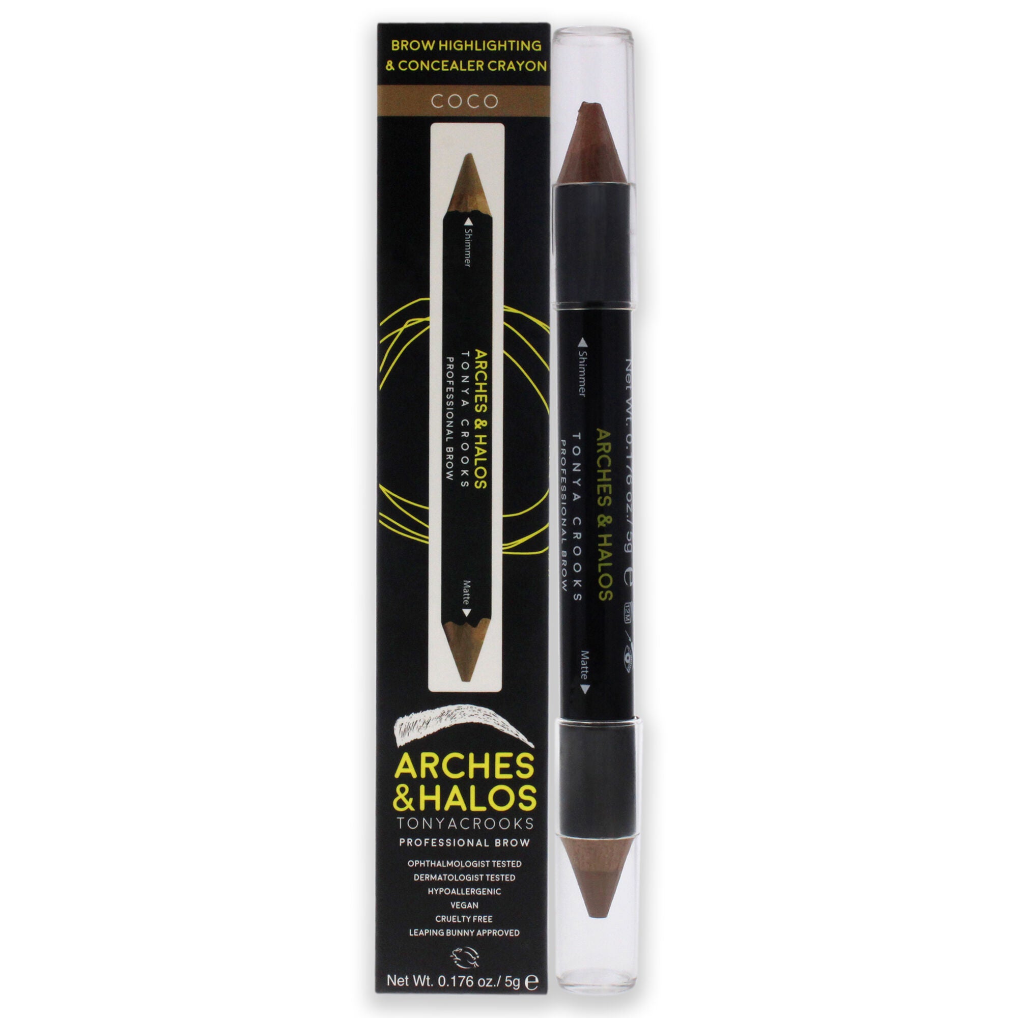 Brow Highlighter and Concealer Crayon - Coco by Arches and Halos for Women - 0.176 oz Highlighter, See Description, hi-res image number 0