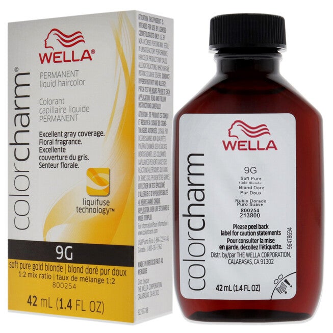 Color Charm Permanent Liquid Hair Color - 9G Soft Pure Gold Blonde by Wella for Unisex - 1.42 oz Hair Color, NA, alternate image number null