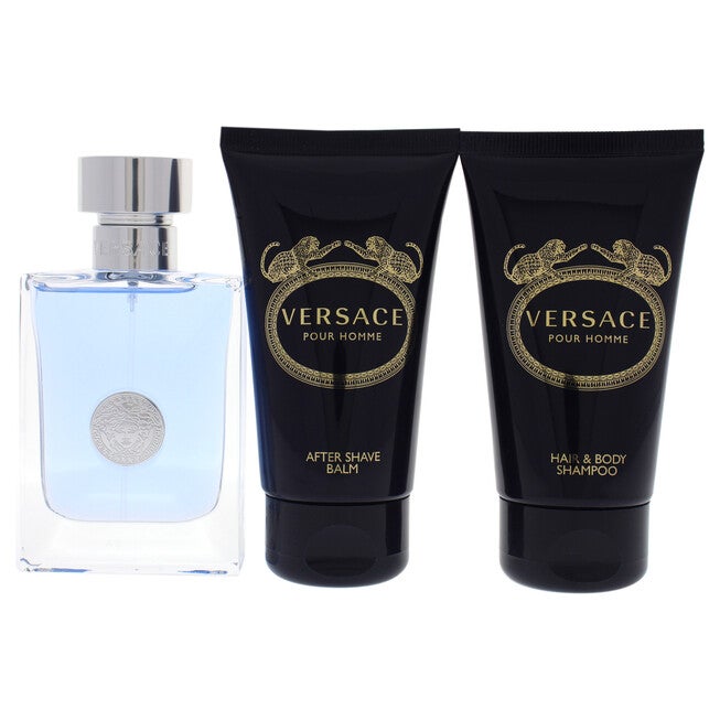 Versace Pour Homme by Versace for Men - 3 Pc Gift Set 1.7oz EDT Spray, 1.7oz Hair and Body Shampoo, 1.7oz After Shave Balm, NA, alternate image number null