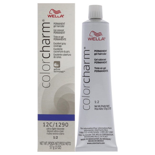 Color Charm Permanent Hair Color Gel - 12C 1290 Ultra Light Blonde by Wella for Unisex - 2 oz Hair Color, See Description, hi-res image number 0