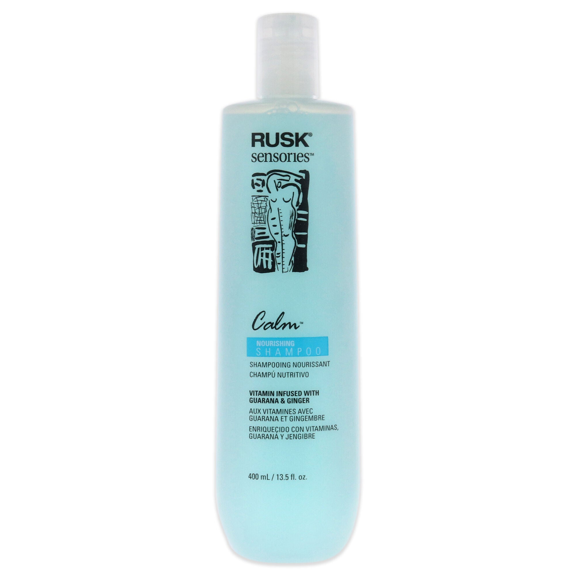 Sensories Calm Guarana and Ginger Nourishing Shampoo by Rusk for Unisex - 13.5 oz Shampoo, See Description, hi-res image number 0