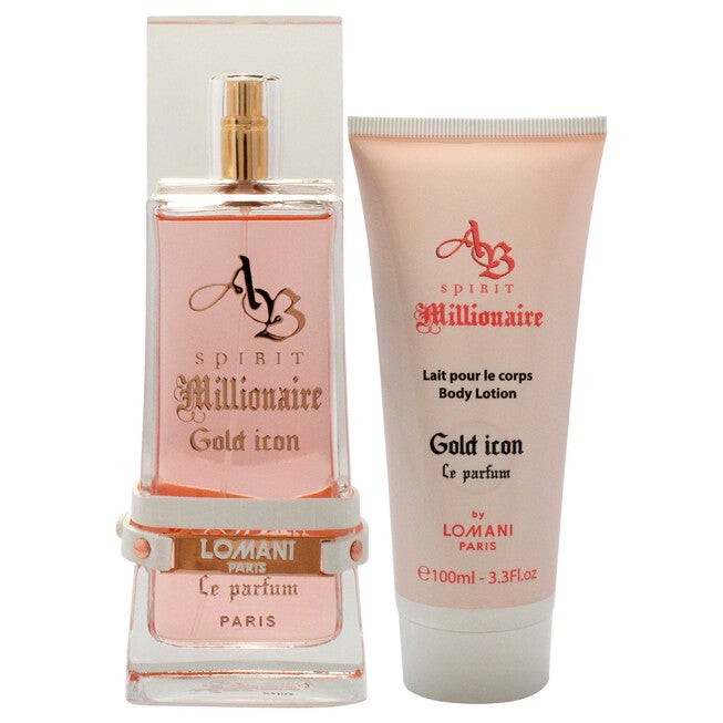 AB Spirit Millionaire Le Parfum Gold Icon by Lomani for Women - 2 Pc Gift Set 3.3oz EDP Spray, 3.3oz Body Lotion, NA, alternate image number null