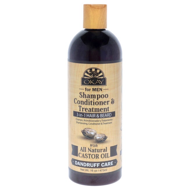 3-In-1 Hair and Beard Shampoo-Conditioner and Treatment by Okay for Men - 16 oz Treatment, NA, hi-res image number null