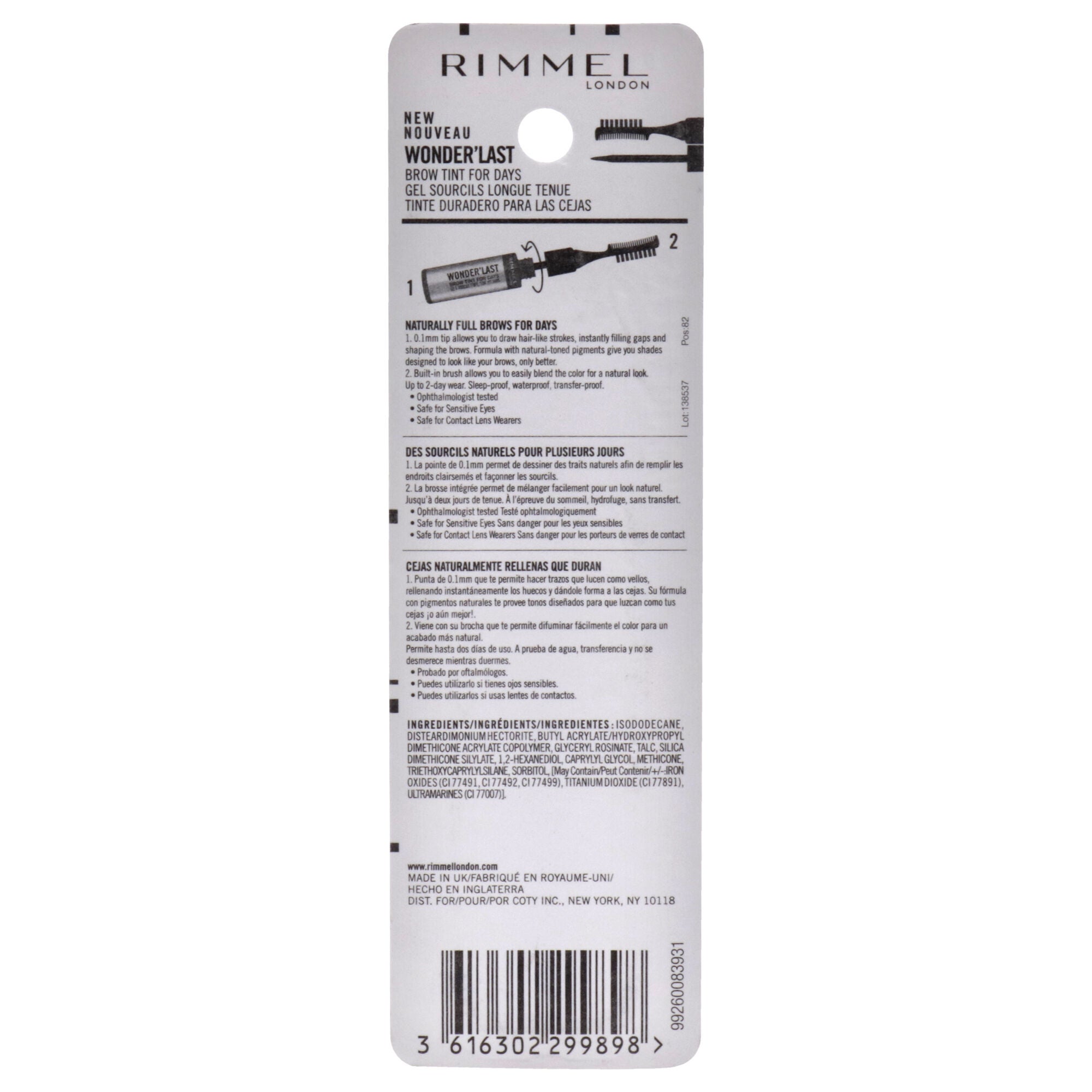 Wonder Last Brow Tint - 002 Soft Brown by Rimmel London for Women - 0.15 oz Eyebrow, See Description, alternate image number 2