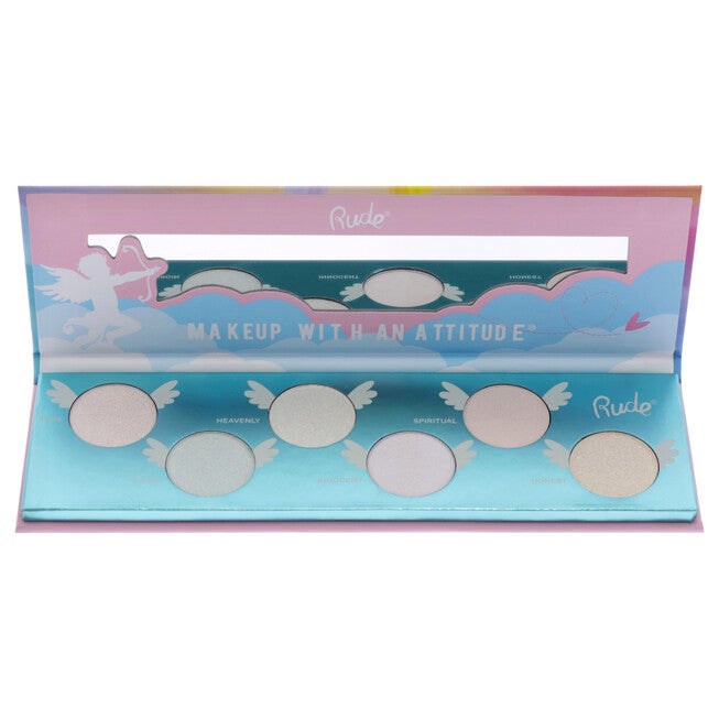 Angelic Glow Highlighter and Eyeshadow Palette by Rude Cosmetics for Women - 0.32 oz Makeup, See Description, alternate image number 4
