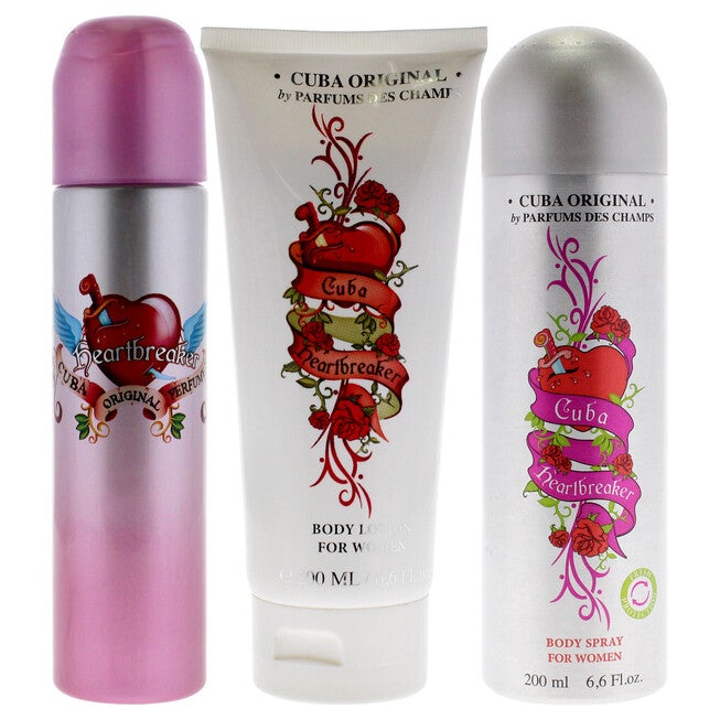 Cuba Heartbreaker by Cuba for Women - 3 Pc Gift Set 3.3oz EDP Spray, 6.7oz Body Spray, 4.3oz Body Lotion, NA, alternate image number null