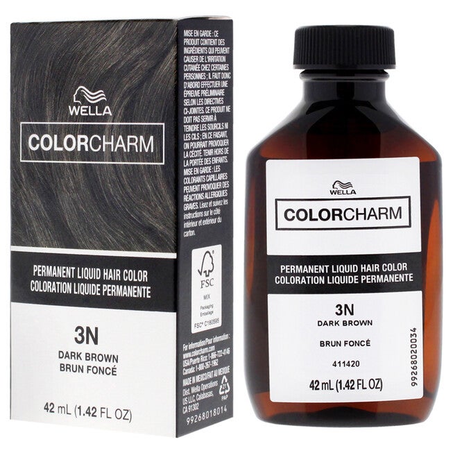 Color Charm Permanent Liquid Hair Color - 3N Dark Brown by Wella for Unisex - 1.42 oz Hair Color, NA, alternate image number null