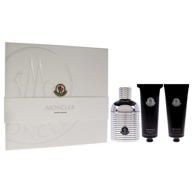 Moncler Pour Homme by Moncler for Men - 3 Pc Gift Set 3.3oz EDP Spray, 3.3oz Shower Gel, 3.3oz Shampoo, , alternate image number null