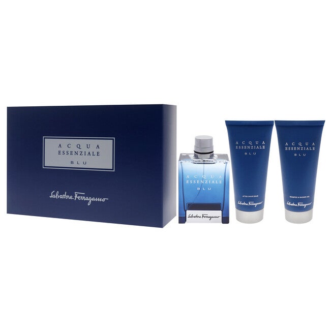 Acqua Essenziale Blu by Salvatore Ferragamo for Men - 3 Pc Gift Set 3.4oz EDT Spray, 3.4oz Shower Gel, 3.4oz After Shave Balm, NA, alternate image number null