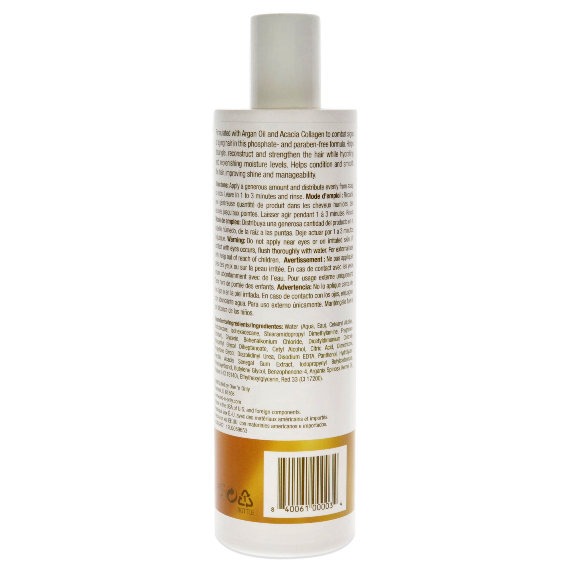 Argan Oil Moisture Repair Conditioner by One n Only for Unisex - 12 oz Conditioner, See Description, alternate image number 1