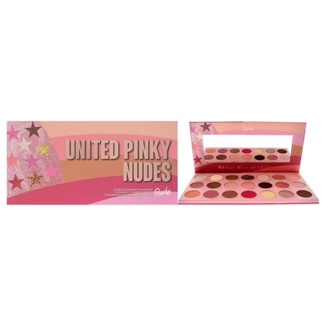 United Pinky Nudes - 21 Pressed Pigment and Shadows Palette by Rude Cosmetics for Women - 0.74 oz Eye Shadow, NA, hi-res image number null