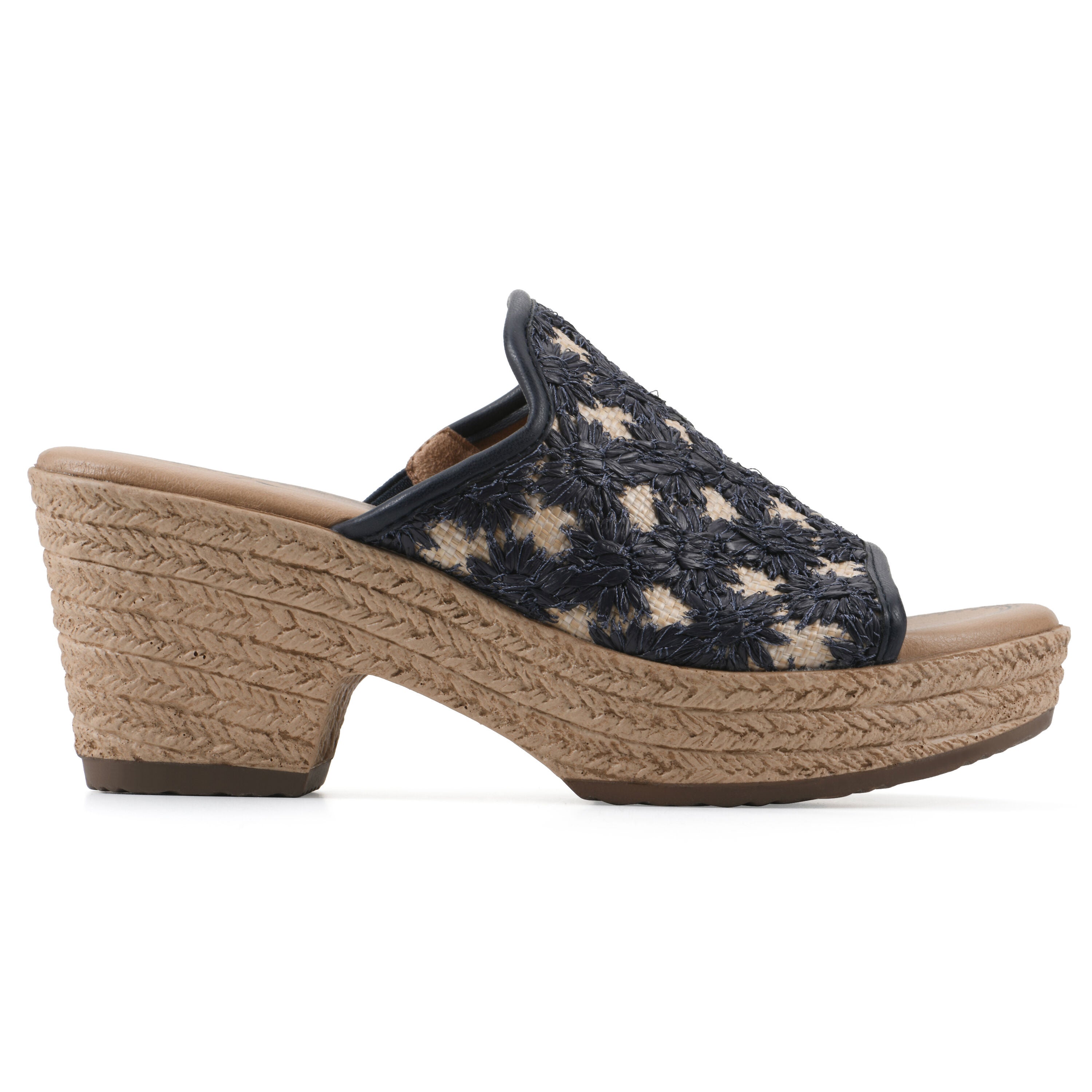 Bizzie Wedge Sandal, DARK BLUE FABRIC, alternate image number 2