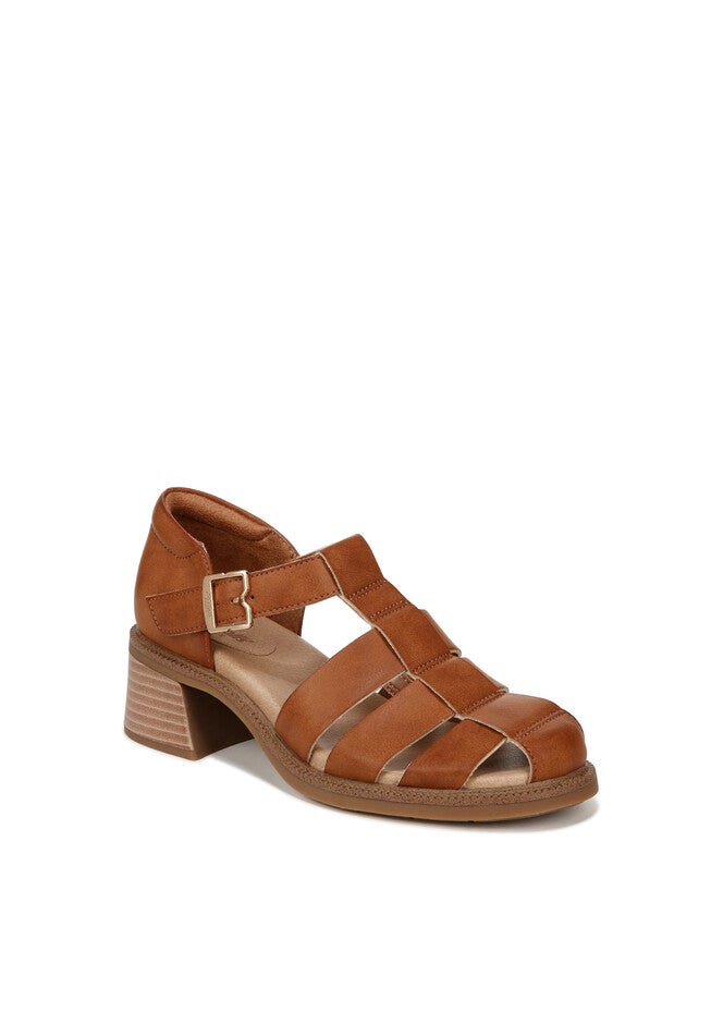 Rate Up Day Heeled Sandal, BROWN FAUX LEATHER, hi-res image number 0