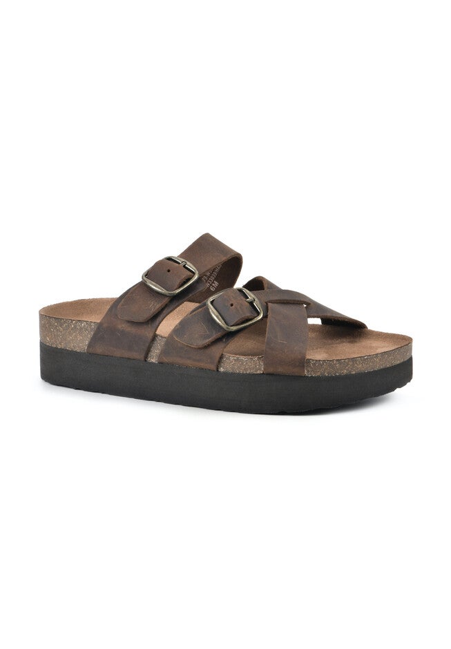 White Mountain Hastings Footbed Sandal, BROWN LEATHER, hi-res image number 0