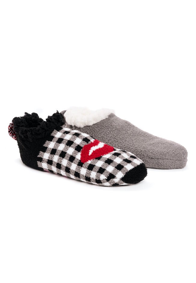 2 Pair Pack Infused Cabin Footie Slipper Socks, JASMINE, hi-res image number 0