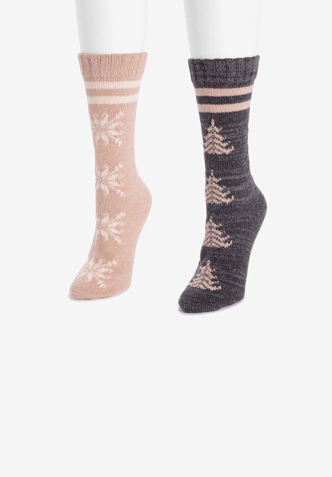 2 Pair Pack Pointelle Boot Socks, , on-hover image number 1