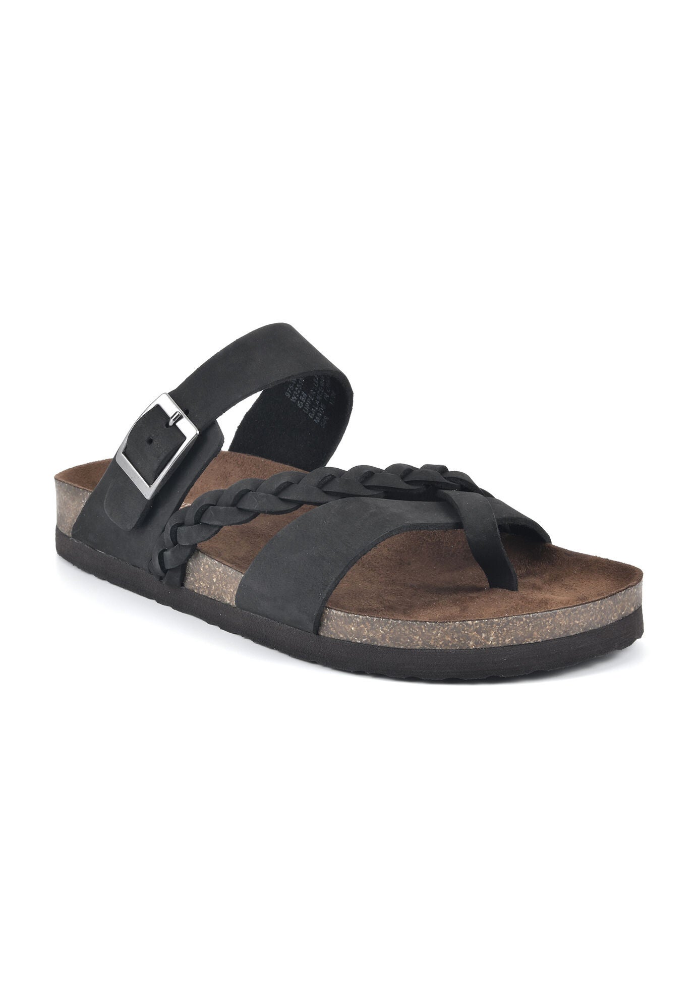 White Mountain Hazy Sandals, BLACK NUBUCK, hi-res image number 0