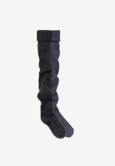 Chunky Ribbed Over The Knee 2 Pack Socks, MULTI, hi-res image number null