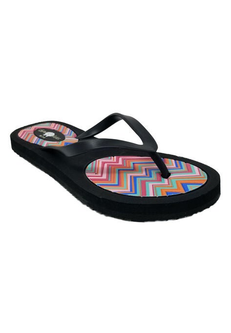 Patterned Insole Flip Flop, ZIGZAG, hi-res image number null