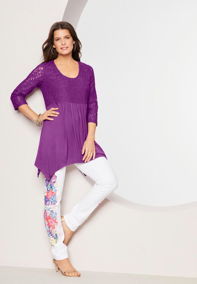 Lace-Trim Ultra Femme Tunic, , alternate image number null