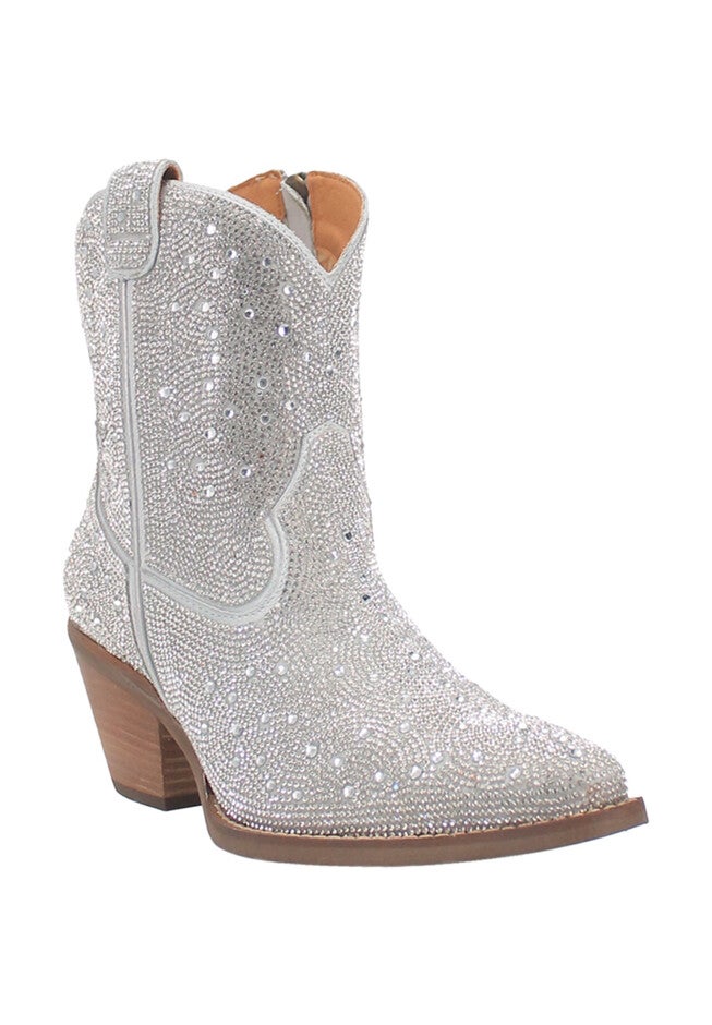 Rhinestone Cowgirl Mid Calf Boot, SILVER, hi-res image number 0