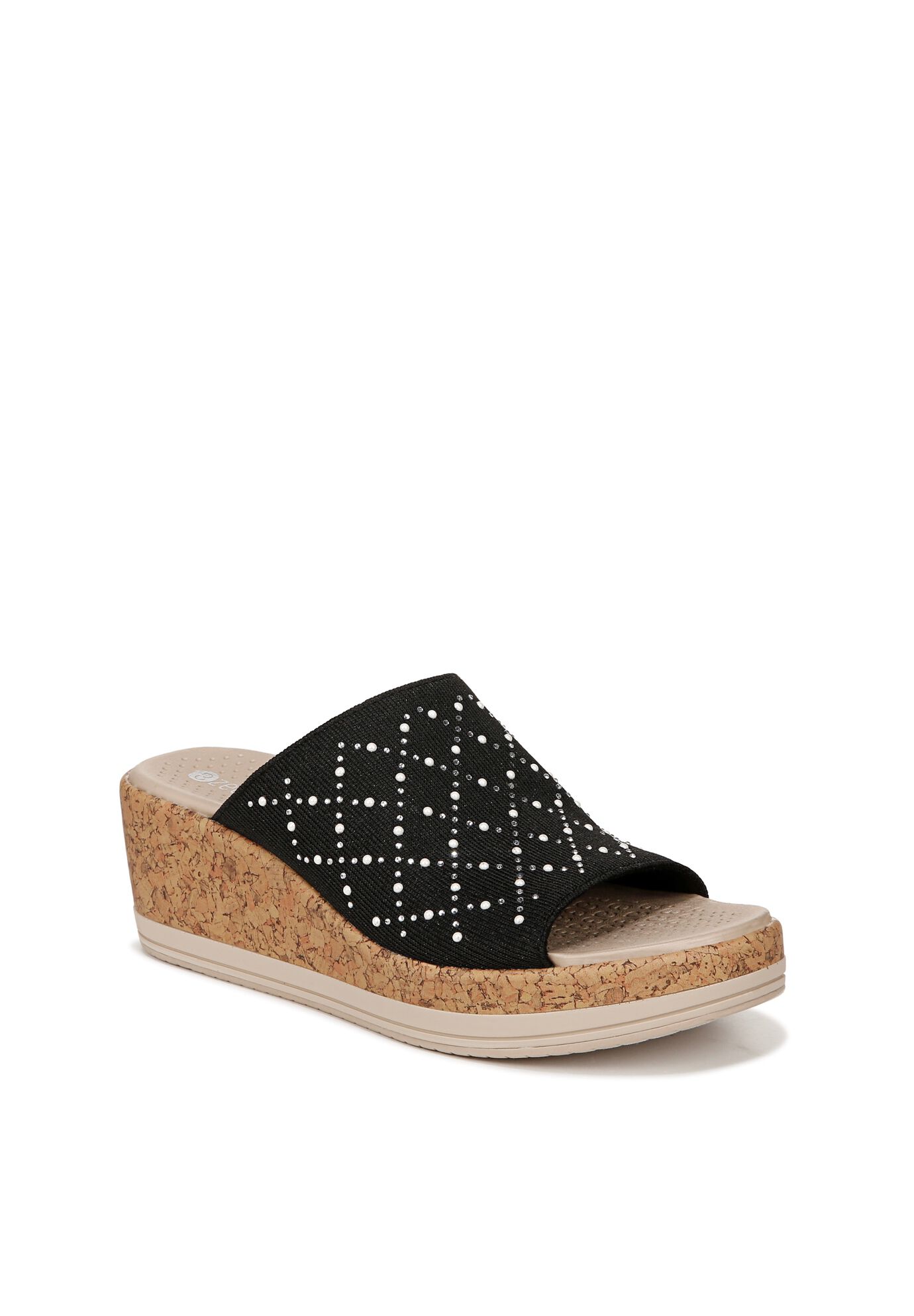 Royal Wedge Sandal, BLACK FABRIC, hi-res image number 0