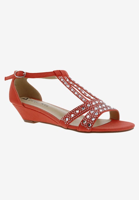Laaris T-Strap Sandal, ORANGE MICROSUEDE, hi-res image number null