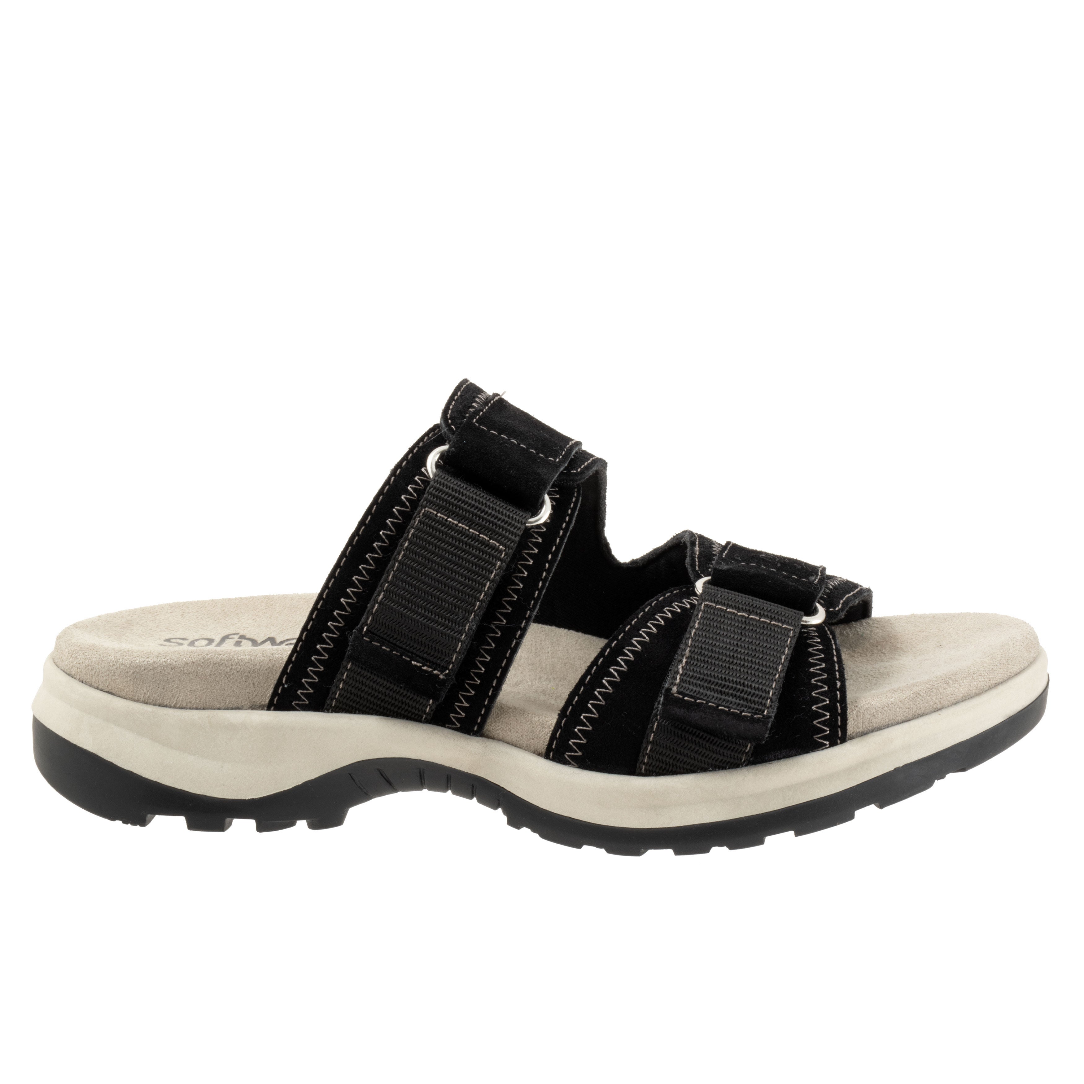 Oasis Sandal, BLACK SUEDE, alternate image number 4
