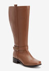 The Donna Wide Calf Leather Boot, COGNAC, hi-res image number 0