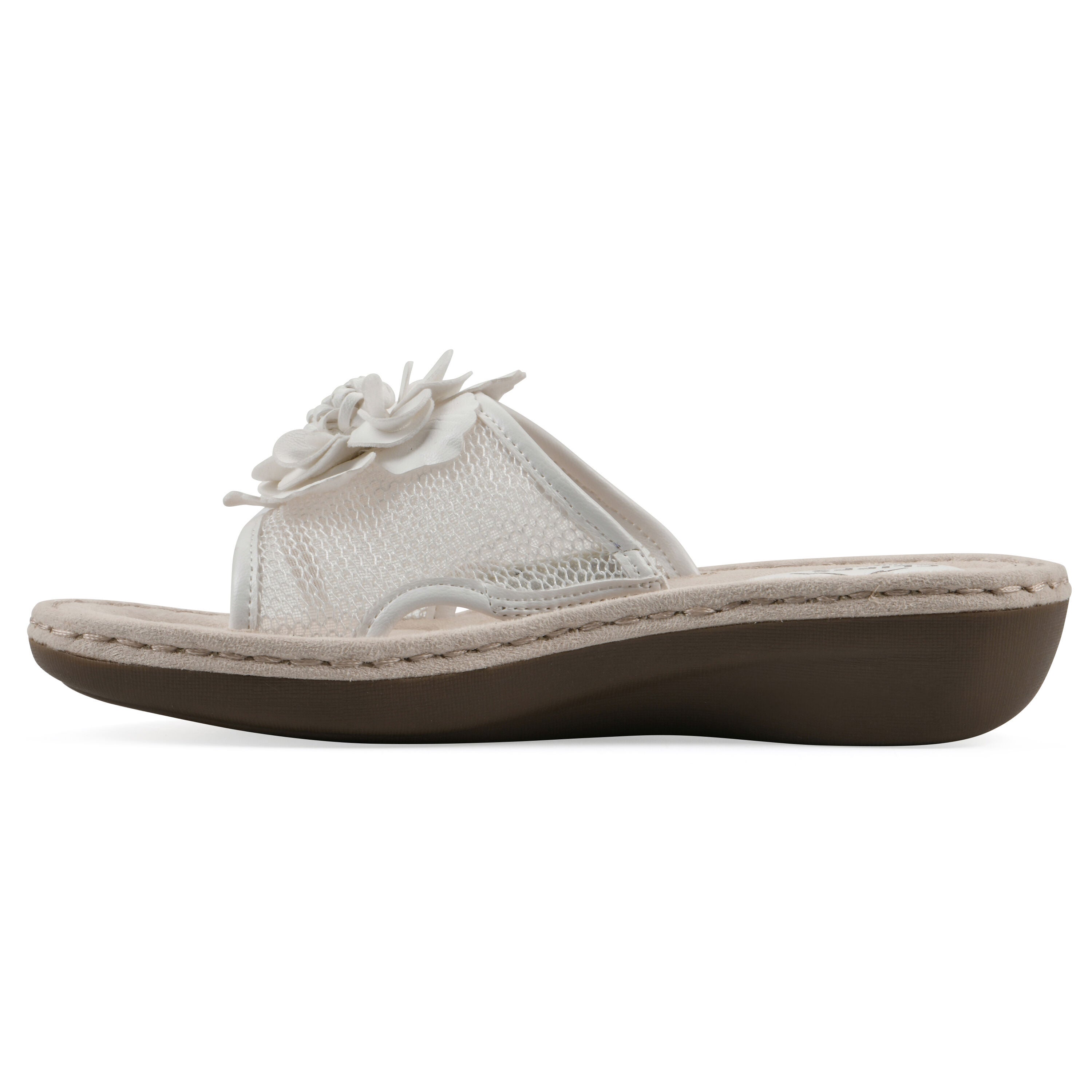 Chill Wedge Slide Sandal, WHITE FABRIC, alternate image number 3