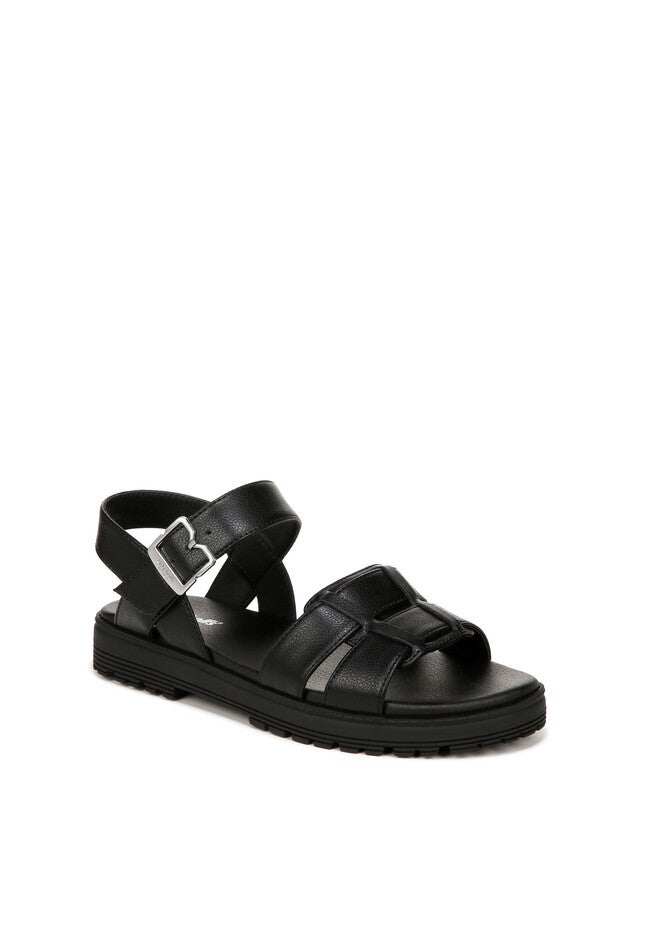 Take Five Strappy Sandal, BLACK FAUX LEATHER, hi-res image number null