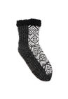 Cable Slipper Socks, BLACK WHITE BOHO, hi-res image number null