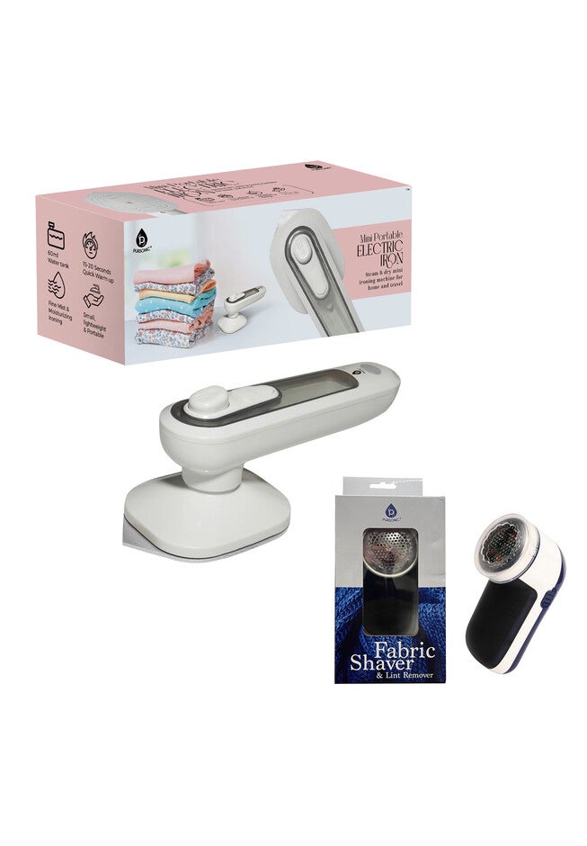 Travel-Ready Garment Grooming Kit: Compact Lint Remover, Fabric Shaver & Mini Iron, O, hi-res image number null