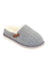 Textured Knit Clog With Fur Lining Slippers, GREY, hi-res image number null