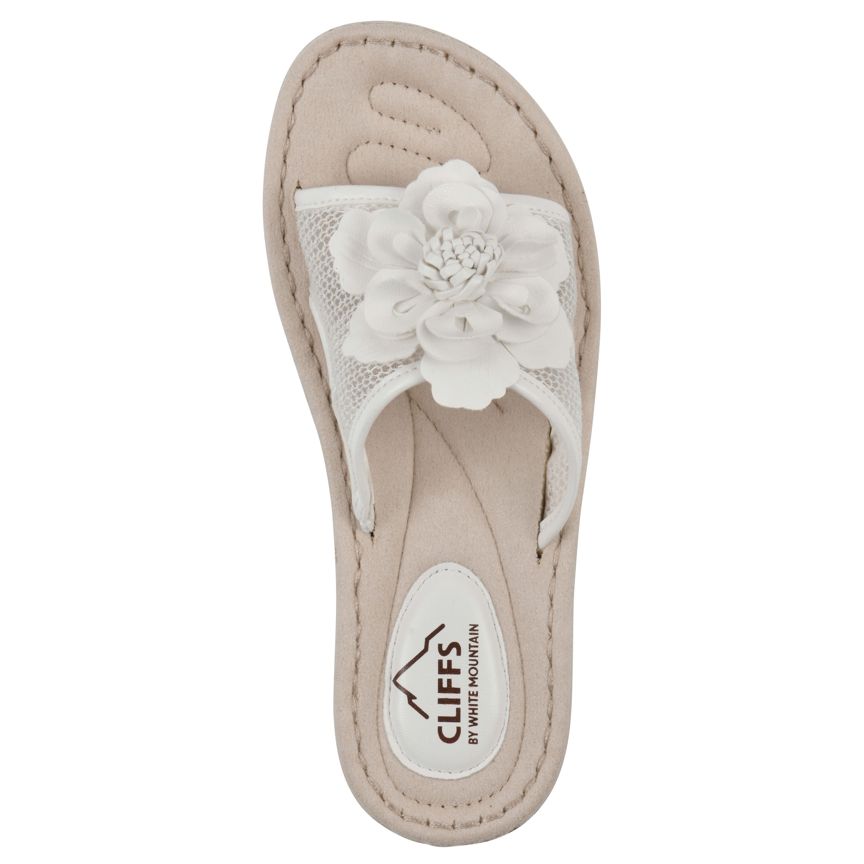 Chill Wedge Slide Sandal, WHITE FABRIC, alternate image number 4