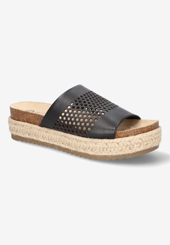 Beverly Slide Sandal, BLACK LEATHER, hi-res image number 0