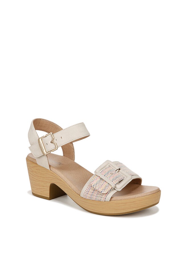 Felicity Too Block Heel Sandal, WHITE FAUX LEATHER, hi-res image number null